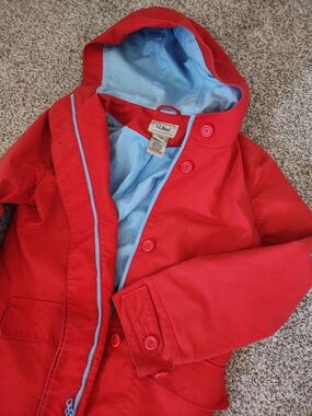 ☔️L.L. Bean VTG Weather Resistant Trench 🍒& Sky Blue Zipper Y2K GORPCORE PREP